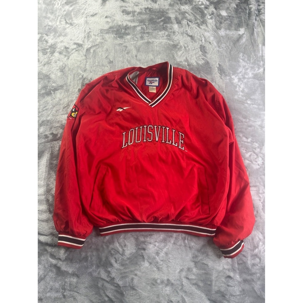 Reebok Louisville Cardinals Ncaa Men's Jacket XL Red Pullover Windbreaker Menโ